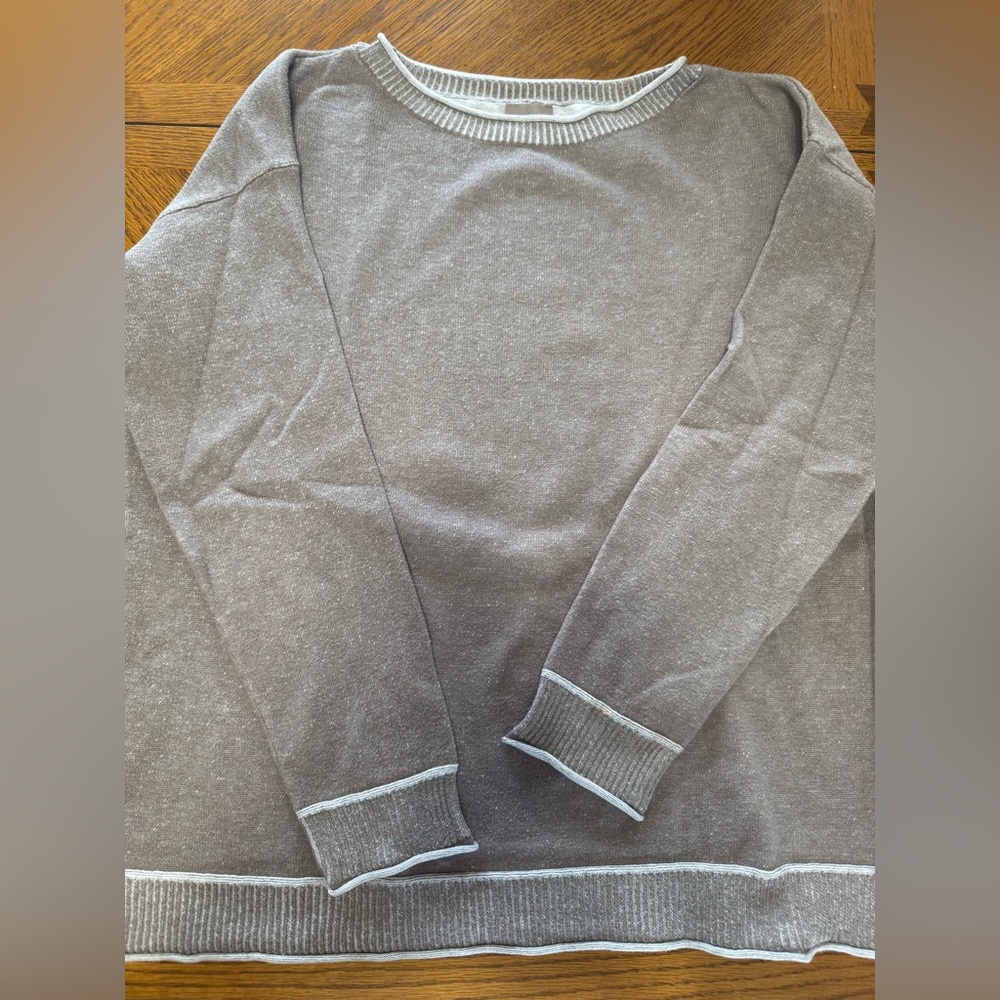 Chico's womens Heather Gray Crewneck Sweater
